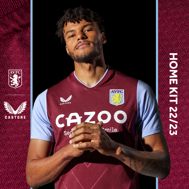 AVFCOfficial's tweet photo. Suits you, Villans. 👌

The new 2022/23 Aston Villa home kit will be available in-store at Villa Park from 8am on Saturday, July 9. 

Infant and baby kits are online pre-order only, click below for full details...