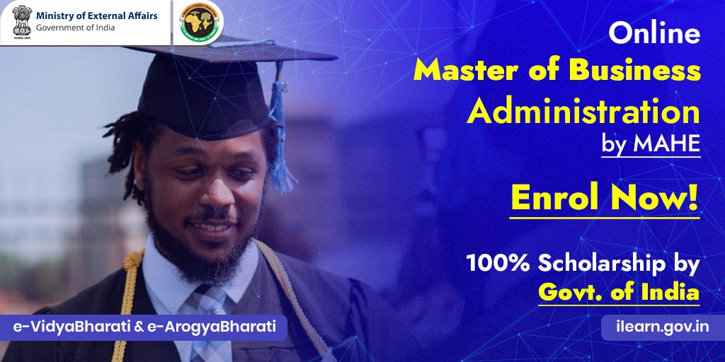 iLearnIndiaAfr's tweet image. MBA programme blends the best in management education through academic rigour and industry exposure to create dynamic and efficient corporate leaders. Pursue #eVBAB&apos;s online #MBA👔 by #MAHE with 100% #scholarship by Govt of #India. Apply at #iLearn NOW! bit.ly/3OL93le