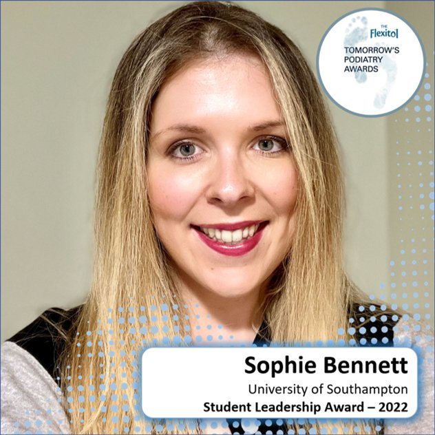 TomorrowsPods's tweet photo. Fabulous to see 1st year student @SophieBPodiatry already looking at how she can use her enthusiasm to promote Podiatry, help classmates and providing better car for patients.

#tomorrowspods #nextgenpods #awards #RCPOD22 https://t.co/fxdzMLdrXu