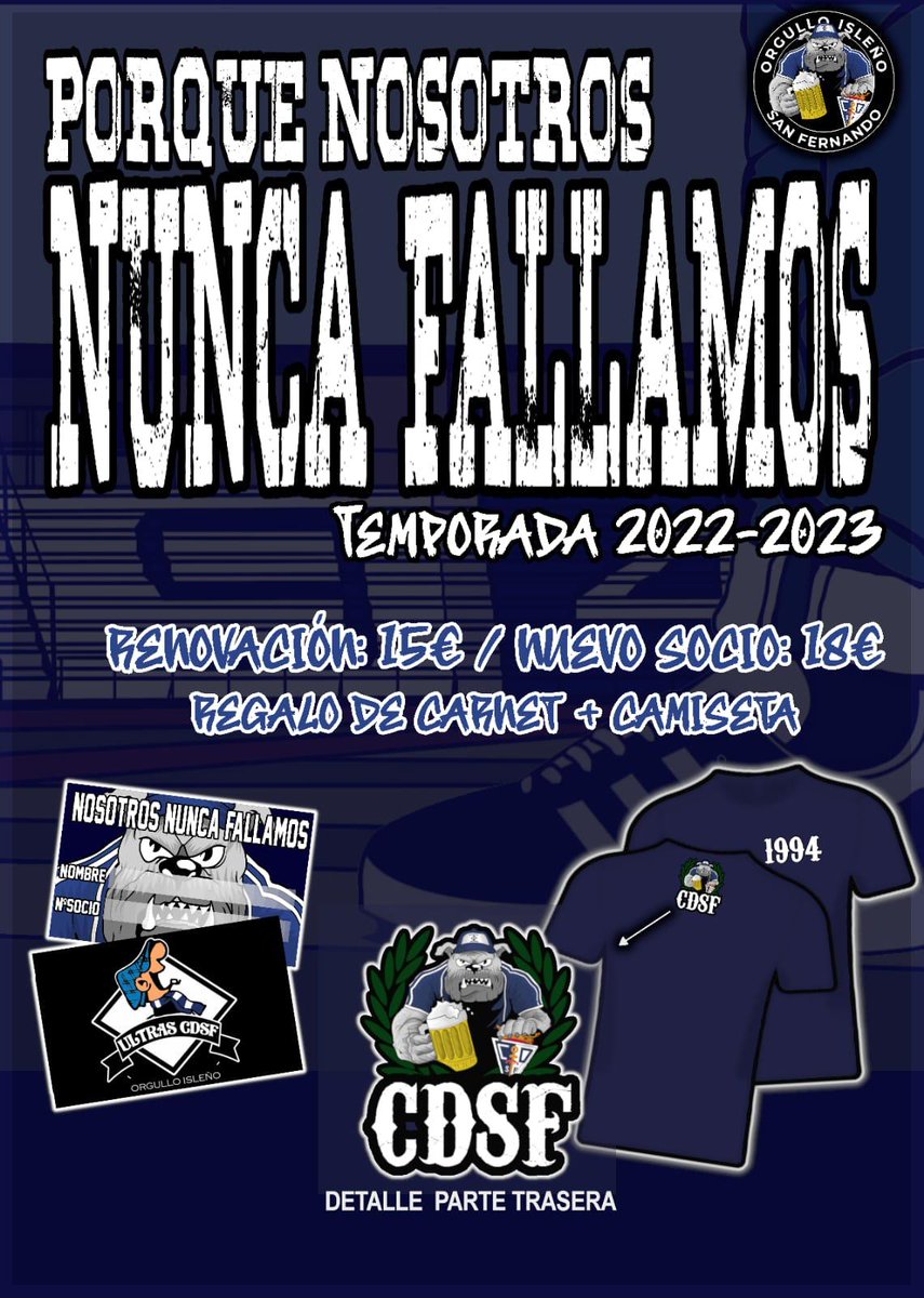 📢 ¡Campaña de Socios del Grupo!

➡️ Precios populares, promociones especiales, descuentos...

🙌🏻 Hazte socio/a y vive al máximo el CDSF.

¡𝐏𝐎𝐑𝐐𝐔𝐄 𝐍𝐎𝐒𝐎𝐓𝐑𝐎𝐒 𝐍𝐔𝐍𝐂𝐀 𝐅𝐀𝐋𝐋𝐀𝐌𝐎𝐒!