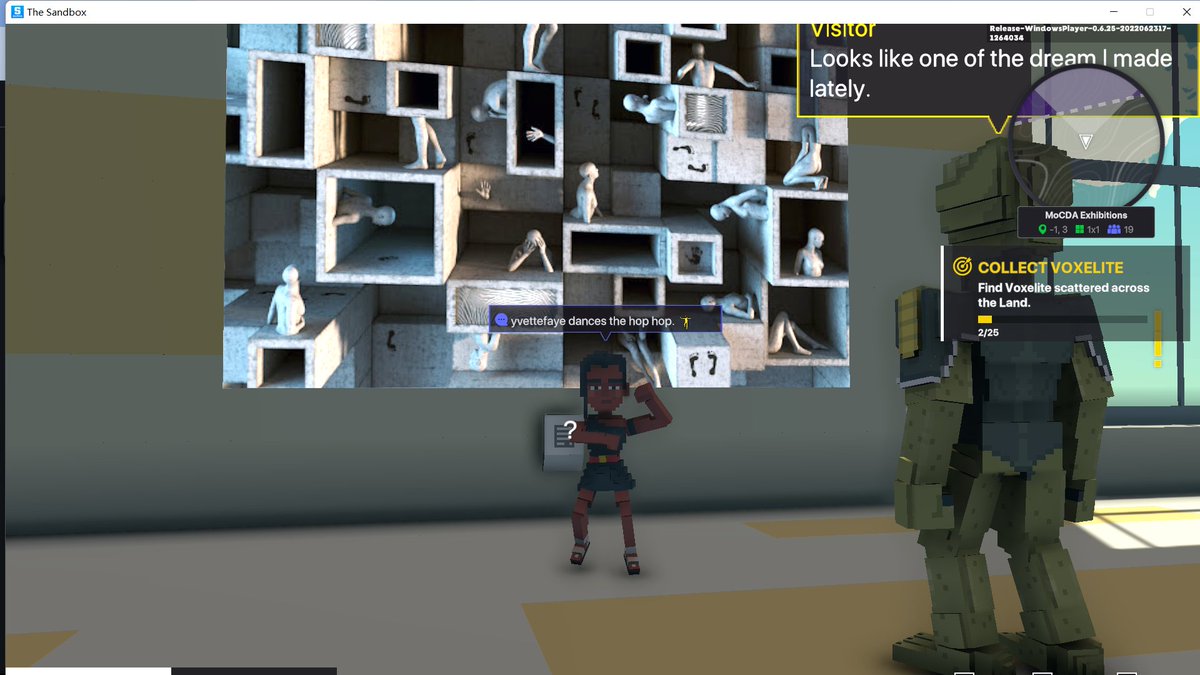 Vinnie62828438's tweet photo. @TheSandboxGame @MOCDA_ I just participated in the #TheSandbox weekly contest for a chance to win 200 mSAND! Here is my favorite piece from the ‘Impossible Worlds’ exhibition, check out my screenshot below! https://t.co/ehbid2ljDW