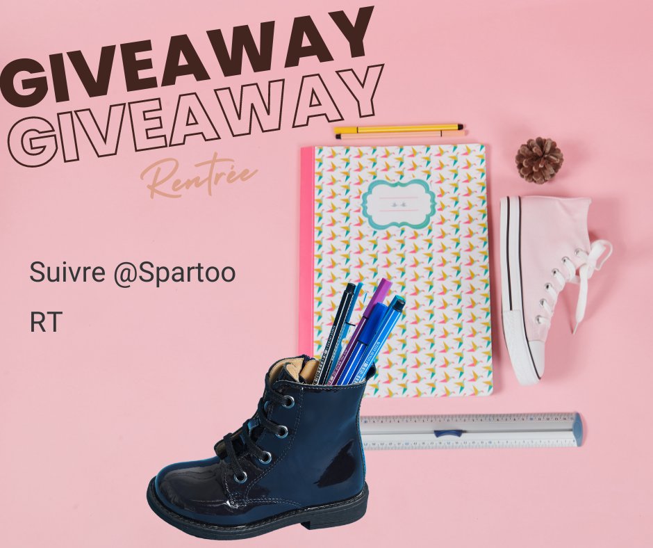 🎒LA RENTRÉE APPROCHE🎒

Tentez de remporter 100 euros en bon d'achat* sur le site Spartoo (hors produits partenaires et New Life) 

Pour participer 👇 : 

-Suivre <a href="/Spartoo/">Spartoo</a>
-RT

TAS le 29/08 🍀

#concours #jeuconcours #giveaway #rentrée #rentréescolaire