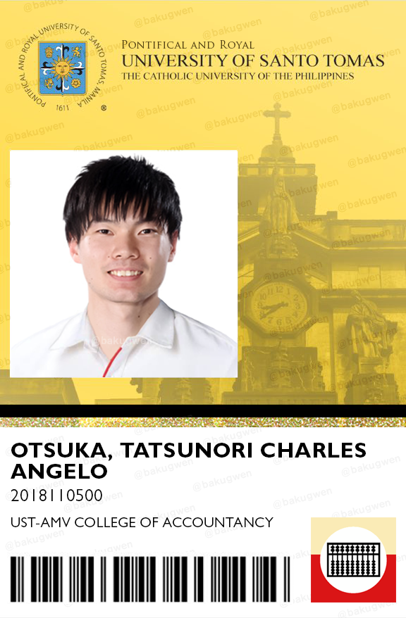 bakugwen's tweet photo. OTSUKA, TATSUNORI CHARLES A.
BS Accountancy from UST-AMV COA

Yung kaklase na lagi niyong tinatanong ang sagot pagkatapos ng exam, tas pag tulad kayo, feel mo tama ka na rin. Mamaw sa Tax at ObliCon, tas fave tawagin ng prof sa Advacc. Consistent DL na member rin ng AMV-MVT.

1/2 https://t.co/RHwD5ypCfg