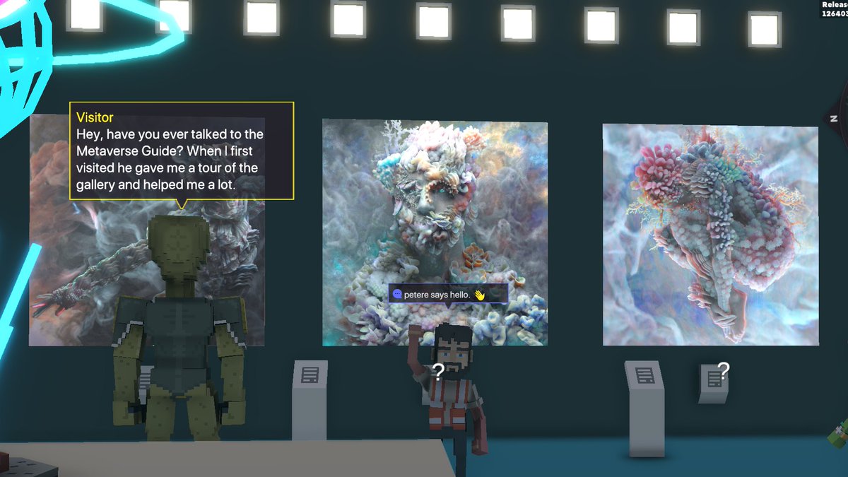 petere007's tweet photo. @TheSandboxGame @MOCDA_ I just participated in the #TheSandbox weekly contest for a chance to win 200 mSAND! Here is my favorite piece from the ‘Impossible Worlds’ exhibition, check out my screenshot below!
👇 https://t.co/Uh0zf5n3PB