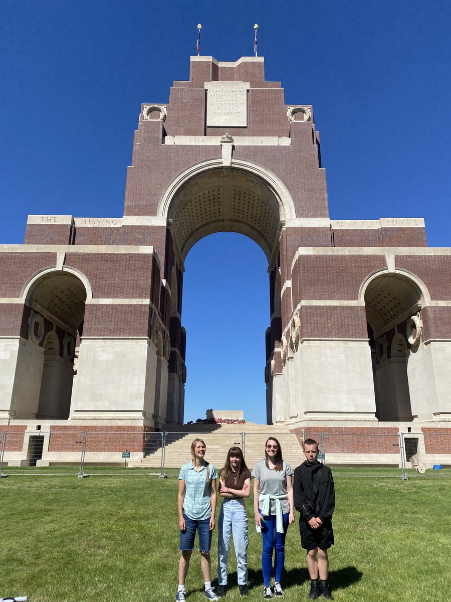 Approaching the magnificent memorial to the 73,000 British missing of the Somme at Thiepval on Day Yeo