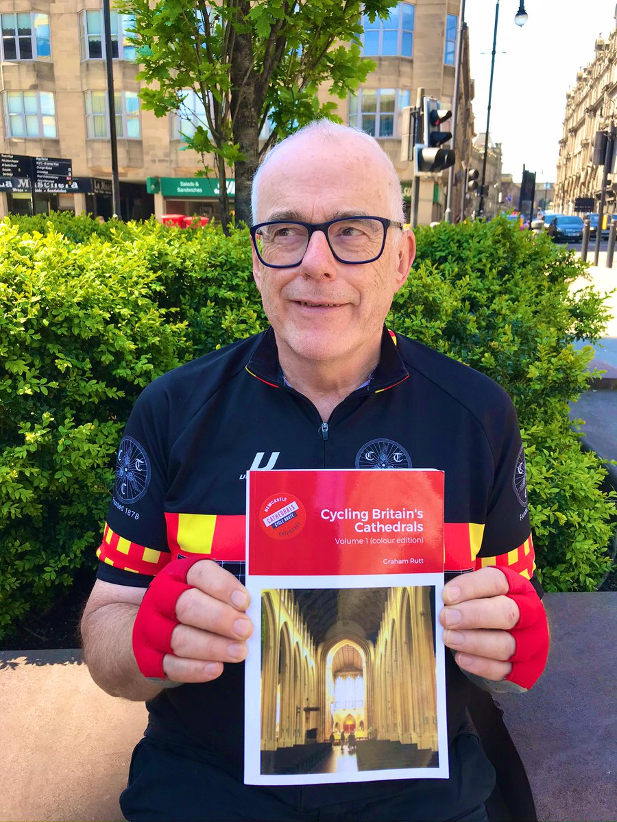 CathedralsCycle's tweet photo. Great to have Graham Rutt, author of cycling Britain’s Cathedrals returning to the CCR for the final leg @durhamcathedral  to @nclcathedral along with the @Breezedurham for the final day later this month - 17th July. Today the baton is on the road with team @pborocathedral 🚴‍♀️ https://t.co/HeaC6mccCS