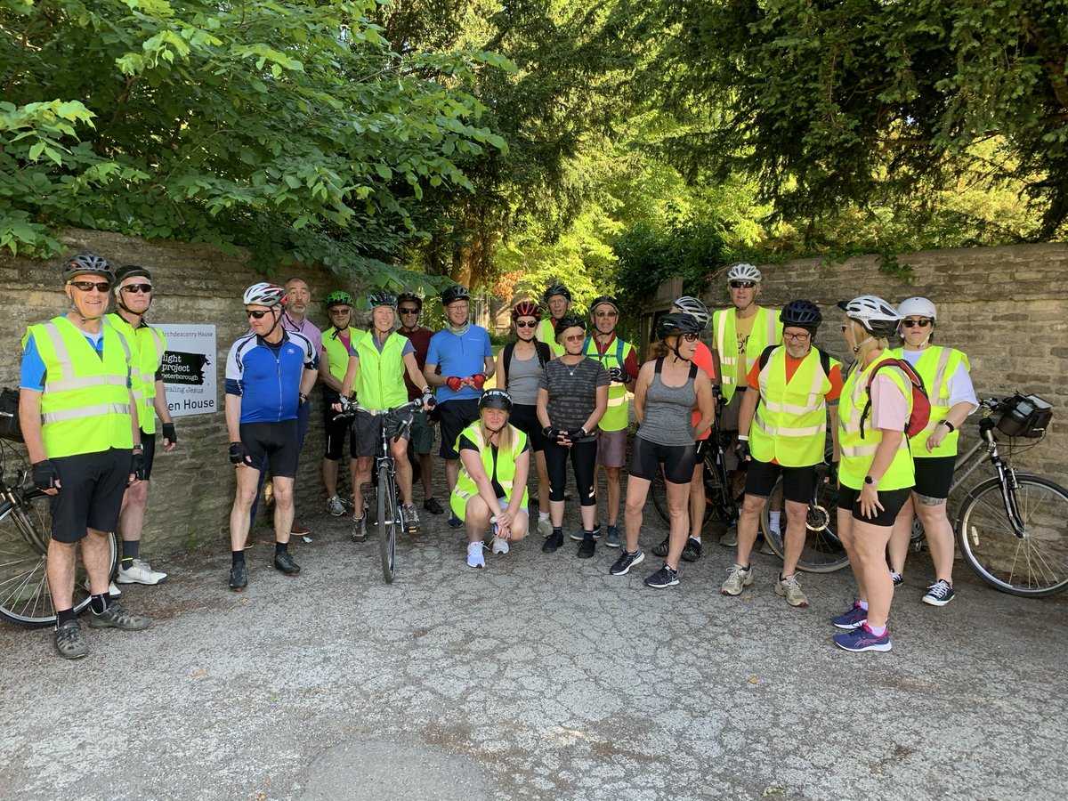 CathedralsCycle's tweet photo. Great to have Graham Rutt, author of cycling Britain’s Cathedrals returning to the CCR for the final leg @durhamcathedral  to @nclcathedral along with the @Breezedurham for the final day later this month - 17th July. Today the baton is on the road with team @pborocathedral 🚴‍♀️ https://t.co/HeaC6mccCS