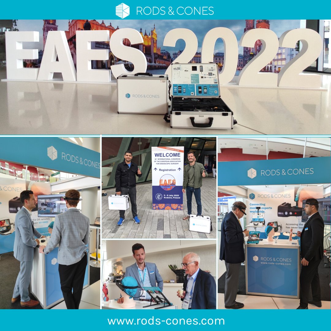 RodsCones1's tweet photo. @lionalejandro10 and Onno Sloot got the chance to showcase Rods&amp;Cones remote assistance services at the 30th International Congress of the European Association for Endoscopic Surgery in Krakow 🇵🇱

Thanks to@EAES_eu!
 
 #EAES2022 #digitalhealth #telemedicine #medtech https://t.co/plVx3YzehQ