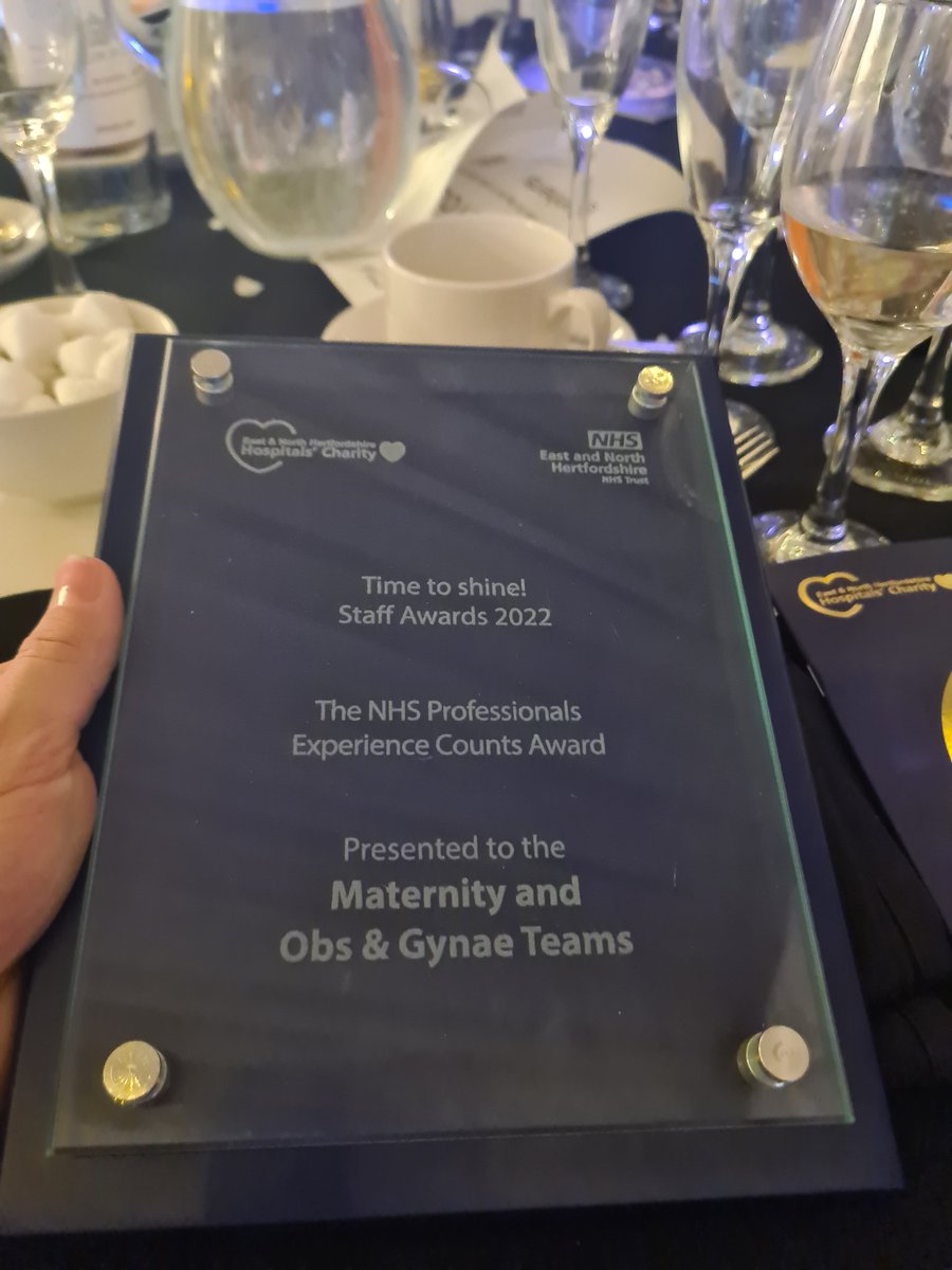 A lovely evening last night at the <a href="/ENHHCharity/">East and North Hertfordshire Hospitals' Charity</a> <a href="/enherts/">East and North Hertfordshire Teaching NHS Trust</a> #TimeToShine awards. Shared with my amazing colleagues in Obs &amp; Gynae . Winners too 👊