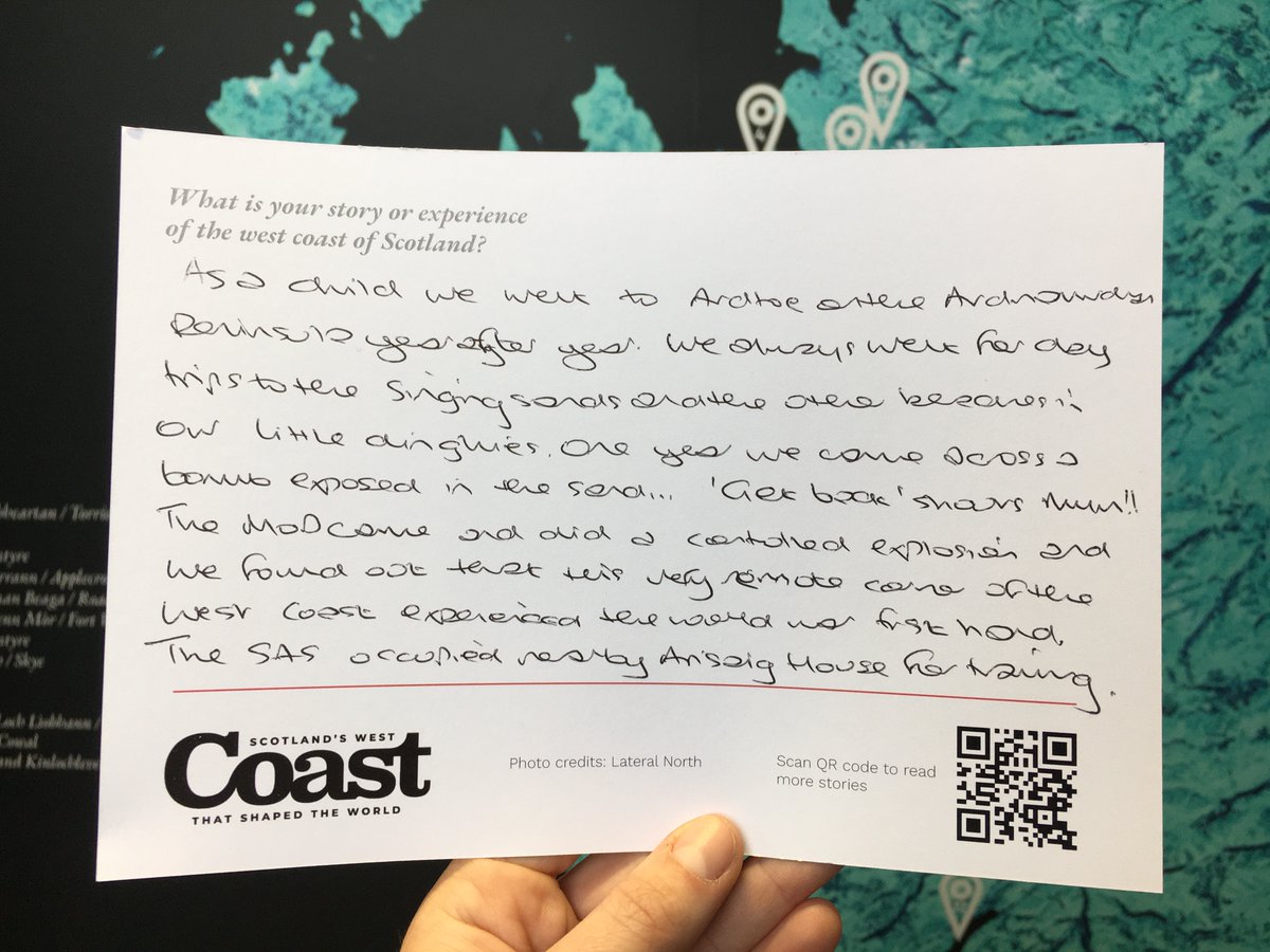 Another wonderful story from one of our visitors at our exhibition. What is your story or experience of the west coast of Scotland?

#naturescot #ERDF  #TalesOfScotland2022 #coaststories #scotland