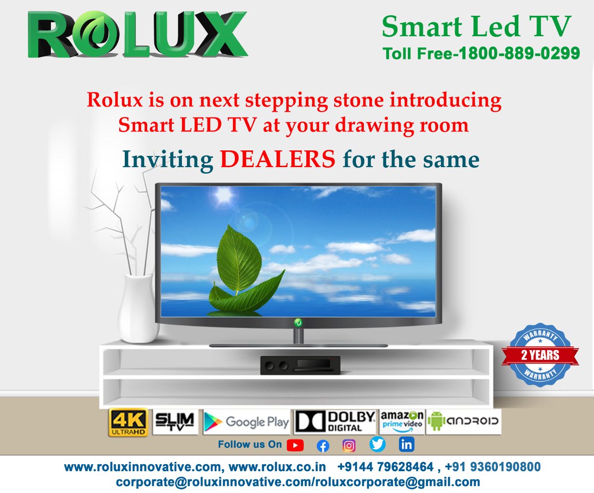rolux_corporate's tweet photo. #roluxhomeappliances  #roluxsmartledtv
#roluxappliances  #advancedtechnology
https://t.co/7KcmKhTd6o
https://t.co/mrJ27CF0Ch
https://t.co/sPYzUj9N6s
https://t.co/oSllpiSH3M
#contact for trade inquires &amp; dealerships @8946022436 https://t.co/8U9SqSl9SN