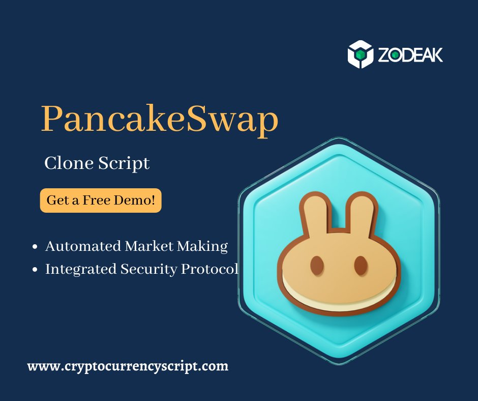 _Zodeak's tweet image. Get bug-Free and Ready-Made Pancakeswap Clone script with highly secured features.
Visit us: cryptocurrencyscript.com/pancakeswap-cl…
#defi #defiexchange #decentralizedexchangescript #pancakeswap #pancakeswapclone #dex #pancakeswapswapclonescript #dexlikepancakeswap