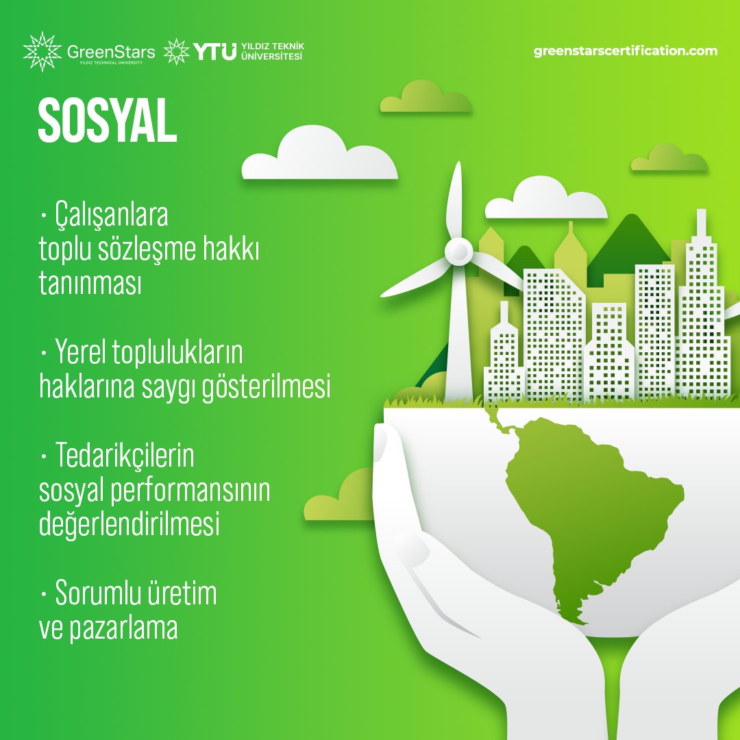 Greenstars sürdürebilirlik Modelinin 3 Temel İlkesi
• Sosyal

#GreenStars #SürdürülebilirGelecekteYıldızOlun #Yeşil #SDG #SKA #Sürdürülebilirlik #Ekonomik #Sosyal #Çevresel