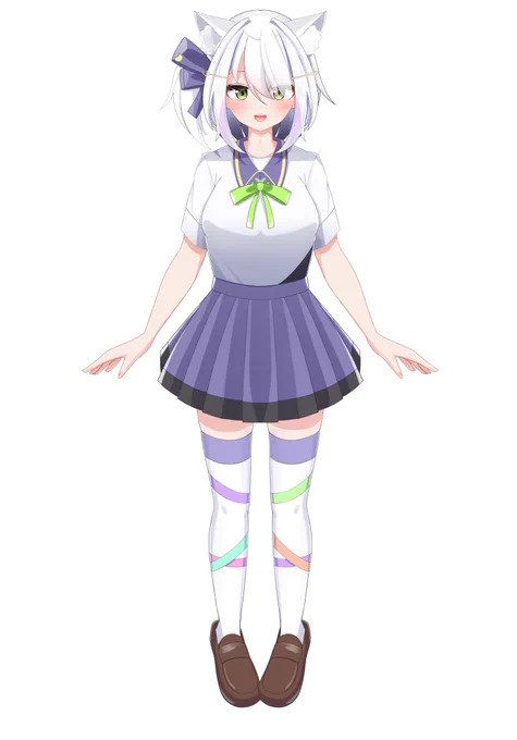Live2D勉強用のオリキャラちゃんできた!レイヤー構造とか普段と全く違うからめっちゃ苦戦した... 