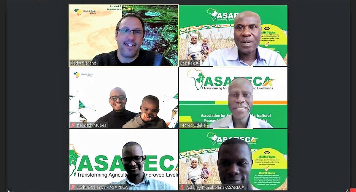 ASARECA's tweet photo. @ASARECA, #DigtalEarthAfrica and #GeoscienceAustralia just held a debrief on kick-starting the #InformationforAgriculture, #Food &amp; #WaterSecurity Project; aimed at supporting  agriculture &amp; water management agencies understand opportunities for using #Earthobservations services. https://t.co/6nZjExhg2E