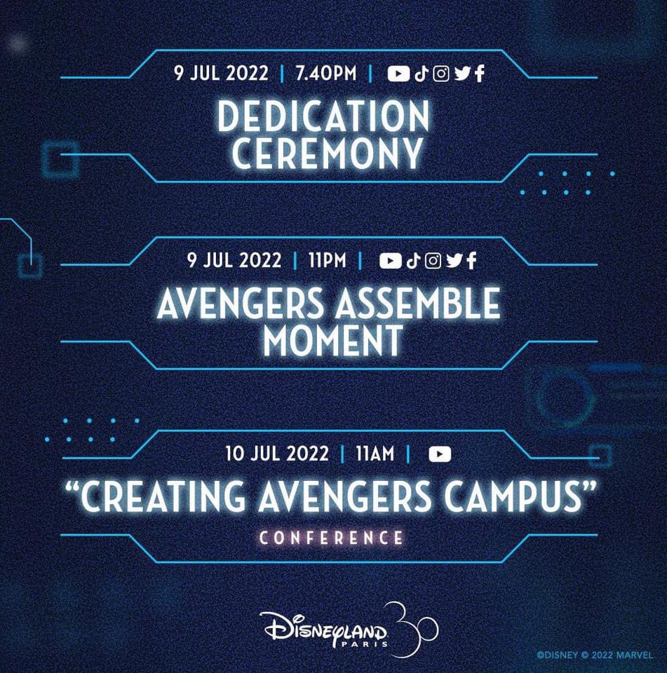BlogDLP's tweet image. 💥 Here is your online lineup for the Avengers Campus press weekend! 

You can stream these three epic happenings across this Saturday &amp;amp; Sunday at the listed channels! 

Not to be missed! 

(times listed are FR time, +1 hour to UK)

#DisneylandParis #AvengersCampus