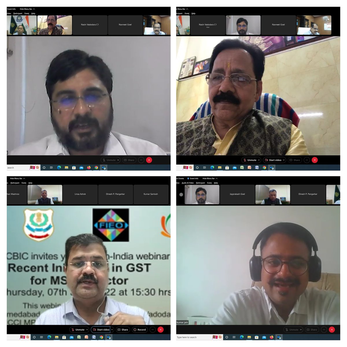 AhmedabadDgts's tweet photo. DGTS, CBIC, Ahmedabad in association with NACIN, Vadodara, FIEO and FICCI MP &amp; Rajasthan organised a PAN India based Webinar on “Recent Initiatives in GST for MSME Sector" on 7.7.2022 attended by 283 participants which was followed by interactive Questions &amp; Answers session. https://t.co/mTcYYdSm2P