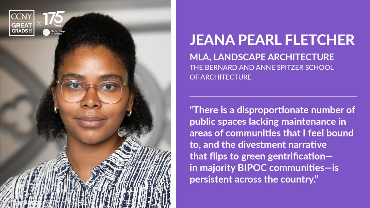 #GreatGrad Jeana Pearl Fletcher transitioned from a career in the jewelry industry to landscape architecture, where she plans to advocate for community interests and representation through urban policy and design. Learn more and meet the other great grads: ow.ly/eFfX50JQMX3