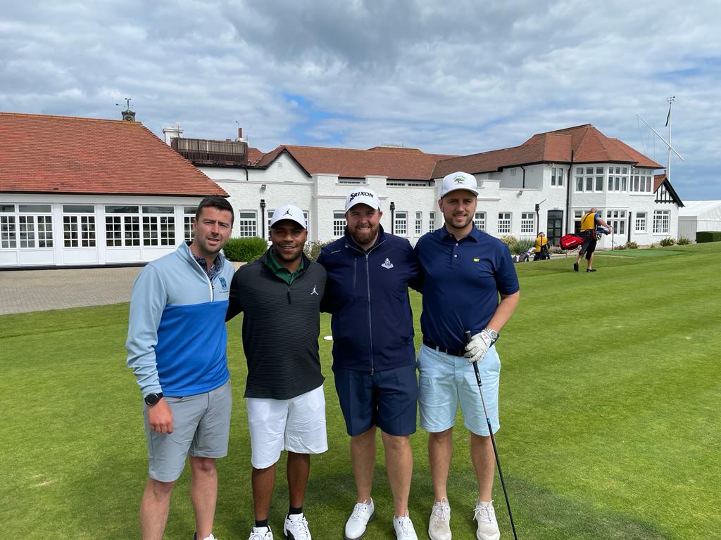 Great to welcome <a href="/ShaneLowryGolf/">Shane Lowry</a> and Harold Varner III <a href="/HV3_Golf/">Harold Varner III</a> to <a href="/PGC1894/">Portmarnock Golf Club</a> for a bit of links practice ahead of <a href="/TheOpen/">The Open</a>. 

@therandagolf #150th #golf #linksgolf