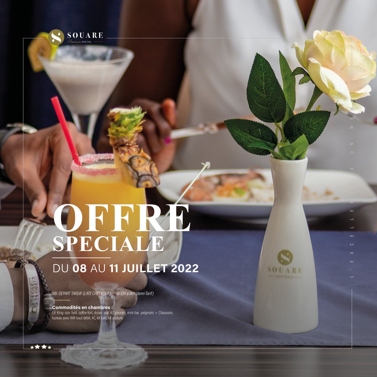 SouarePremium's tweet photo. Puisque c’est la 𝗙𝗘̂𝗧𝗘, nous avons pensé à vous… 𝗘́𝘃𝗶𝗱𝗲𝗺𝗺𝗲𝗻𝘁 😍✨
Profiter de nos 𝗢𝗙𝗙𝗥𝗘𝗦 spéciales sur les chambres du 8 au 11 Juillet 2022 🙌🏾
📞 610005740 / 626234001 
⇨ https://t.co/93ShPI6h2v
#Sunset 🍽⛅️ 
#SouarePremiumHôtel✨ https://t.co/9dJFVUuq31