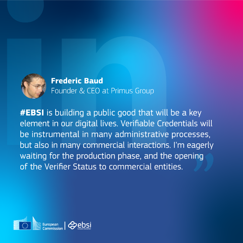 EU_EBSI's tweet photo. Two opinions that praise our work are July's #MonthlyCommunityHighlight. ☀️ Thank you
@fredericbaud and @larinyo for your messages! To those who follow us, please leave your comments and tweets so we can keep improving!
#EBSICommunity