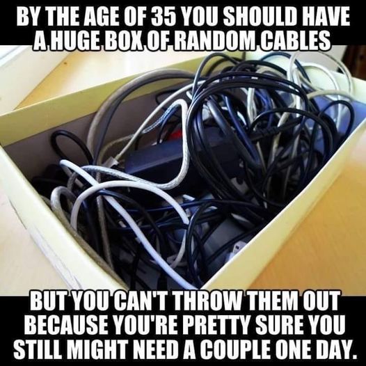 HeatherWeidner1's tweet photo. This is true! #genx #boxofcables #gettingold https://t.co/RHPwPzufxt