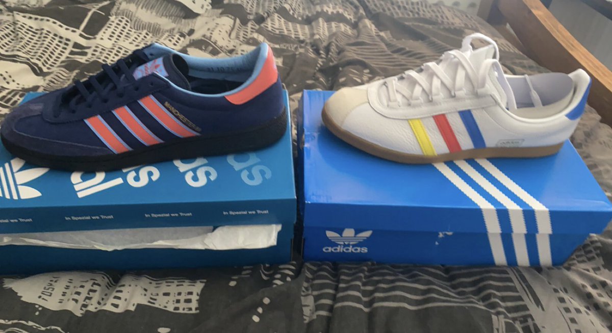 Mecloy3stripes's tweet photo. Double drop thanks to @LUHG1981 and @RetroSolesUK top lads #Manchester89 #Trimmstararcher https://t.co/77H1QpW3QC