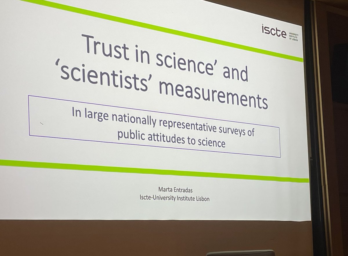 Our last speaker for the morning session, <a href="/mentradas/">Marta Entradas</a> @ISCTEIUL talking about measuring trust in science and technology in international surveys