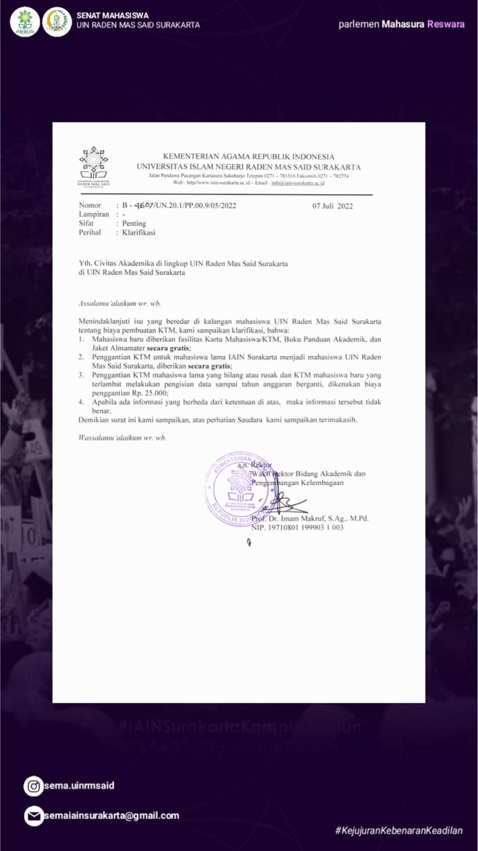 Kawan Sura!
Info setelah silaturahim dengan akademik.