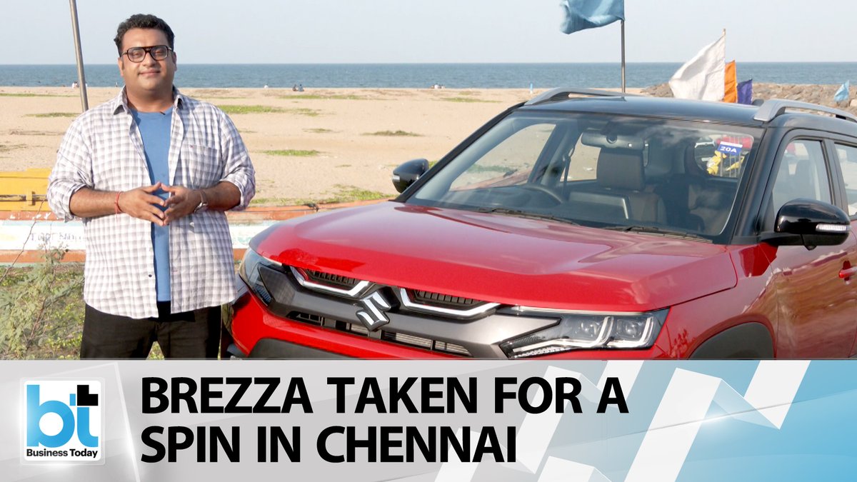 business_today's tweet photo. BT TV's Associate Editor Chetan Bhutani drives the newly launched Brezza in Chennai. Here is a quick review of the latest Maruti Suzuki Brezza 2022. 

Watch: https://t.co/eA5D5yHrEs | #Brezza #maruti #marutibrezza #suv #suvsegment #chennai @BhutaniChetan https://t.co/OjzBOg3zCm