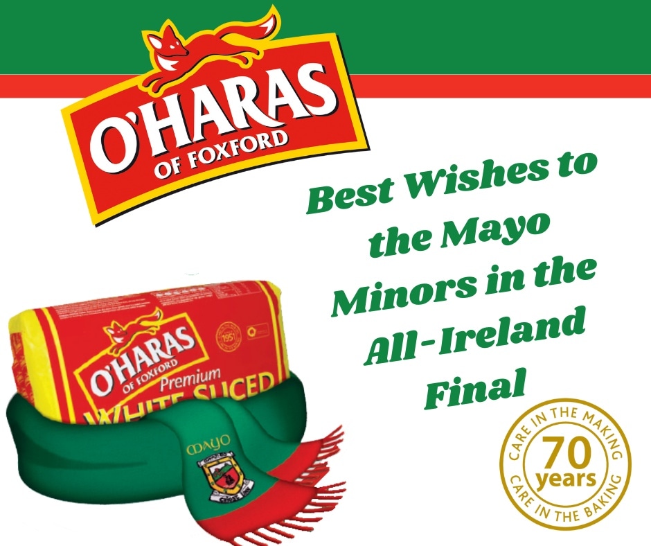 OHarasofFoxford's tweet photo. Best of luck lads!
@MayoGAA #supportlocal #mayo #qualitybaking #bread #cakes https://t.co/zsS9Ffdlr1