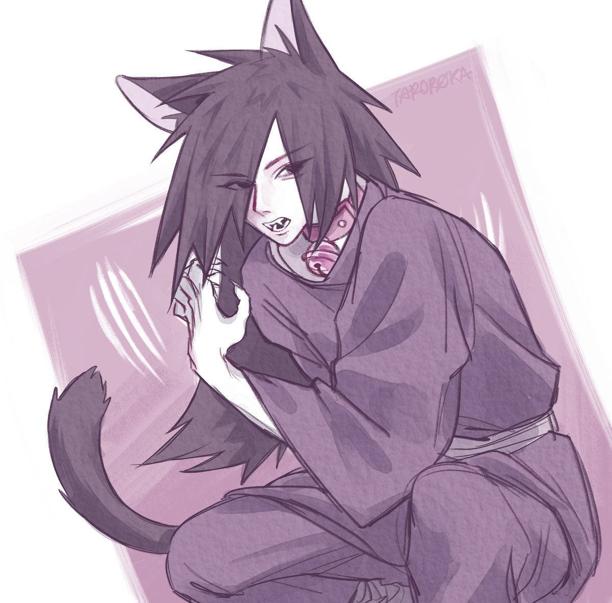 taror0ka's tweet photo. theres just something fun about putting cat ears on him #madara https://t.co/aVMoeVkKQK
