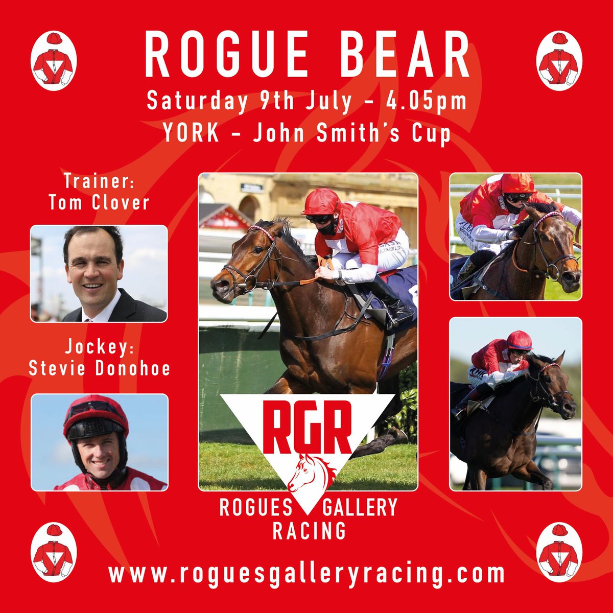 Roguesracing_'s tweet photo. Two runners for #TheRogues on Saturday
π»π»π»π»
ππππ
#followthebear #RogueBear runs in the John Smiths Cup @yorkracecourse ridden by Steve Donohoe and #RogueRocket runs at @salisburyraces ridden by @ConnorPlanas , both trained by @tomcloverracing
A Rogue double perhaps? https://t.co/egJvQuy0GK