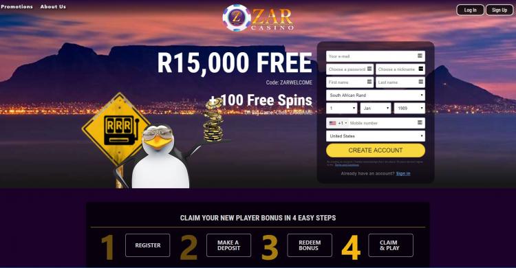 300% match promotion code at Zar Casino online casino