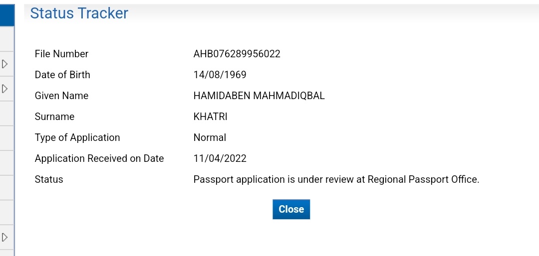 zuber_khatri's tweet image. @passportsevamea Passport renewal application of my mother has been submitted 88 days ago. Status is as in below picture and not updated from 11/04/2022. Request your support here in processing the application. File No. AHB076289956022.
@MEAQuery
Thank you
Zuber Khatri