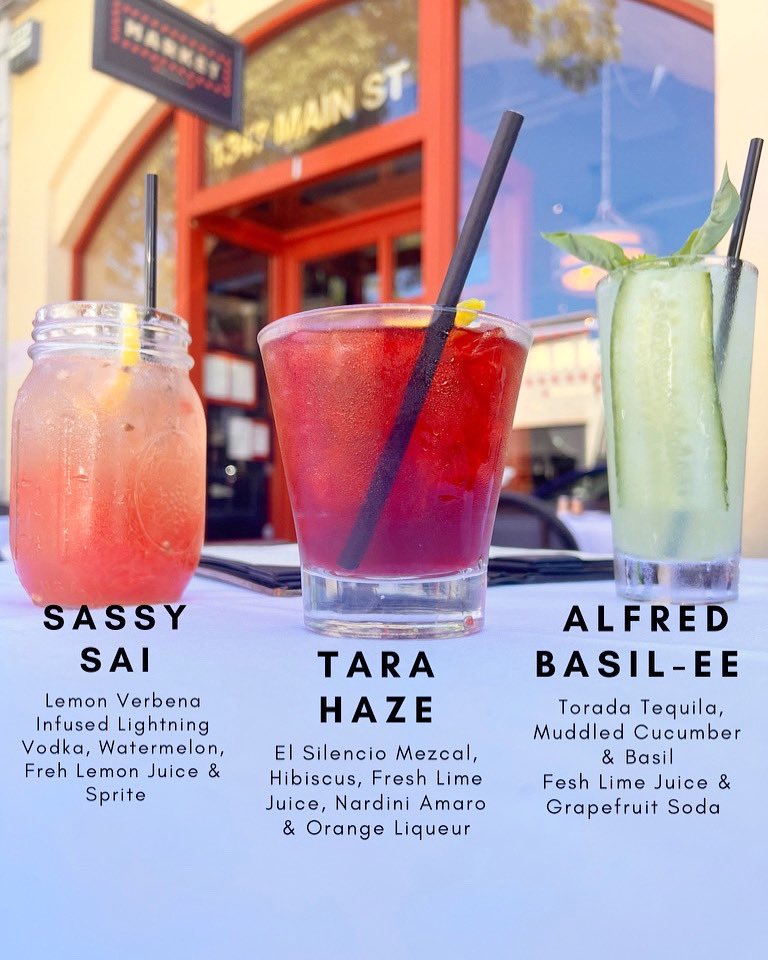 Ozzy has created this mouthwatering collection of refreshing summer cocktails. As the temperature climbs this week to next, come in, cool off and refresh. 

Fun fact all three cocktails are named after Market team members! Have you met all three?