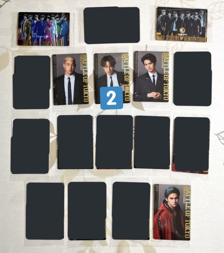 ponz_aka's tweet photo. BOT ウエハース　BATTLE OF TOKYO  交換　

【譲】画像のもの

【求】LIKIYA、与那嶺瑠唯、神谷健太、山本彰吾、川村壱馬、武知海青、数原龍友

郵送での交換、もしくはBOT23日会場交換。なるべく複数交換希望。
お気軽にお声掛けください🙇‍♀️ https://t.co/mJ2HHUWBUN