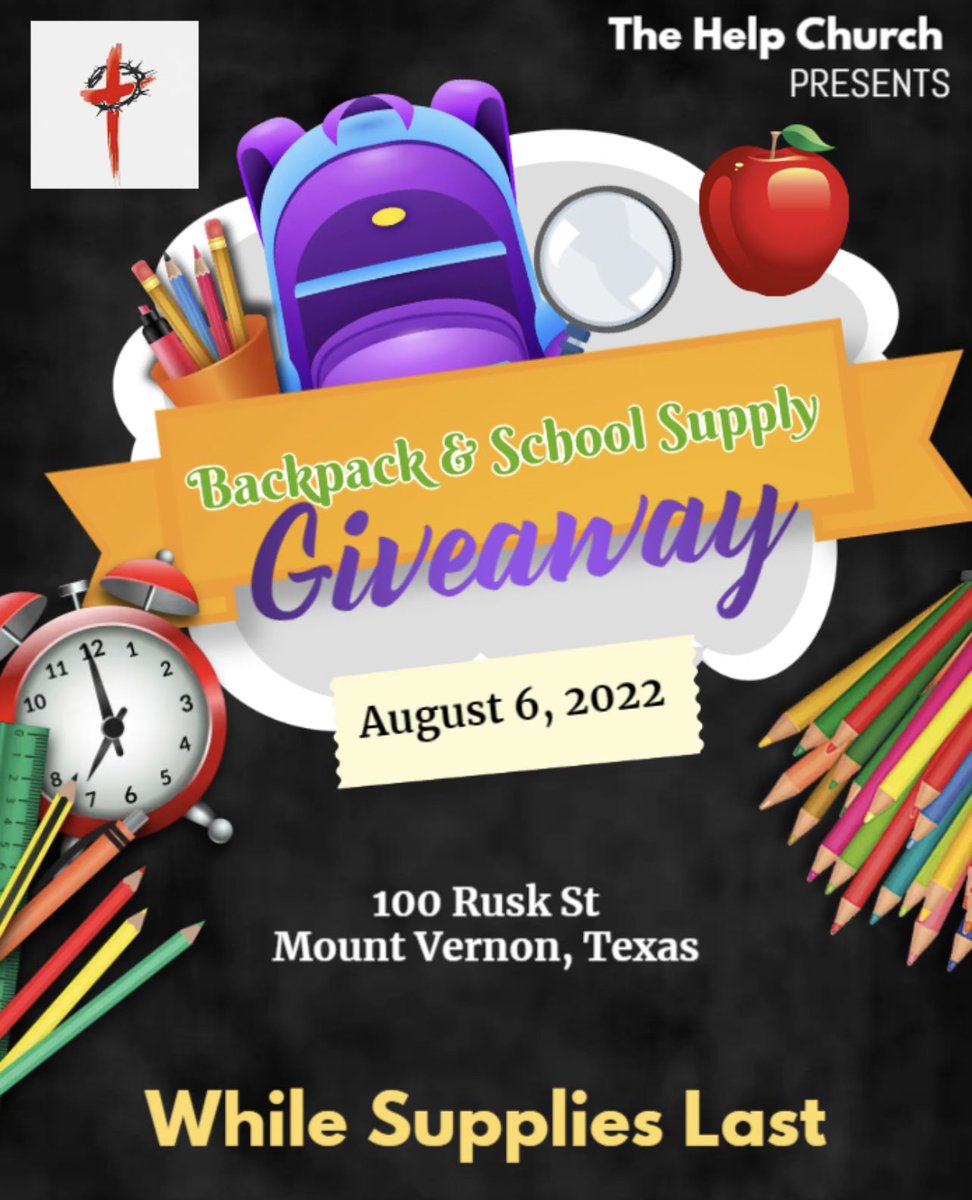 🚨Mark your calendars!! 🚨

It’s that time of year again and we are GIVING away school supplies! August 6th, meet us there!

"We Are God's Hands and God's Feet, Reaching and Touching A Generation!"