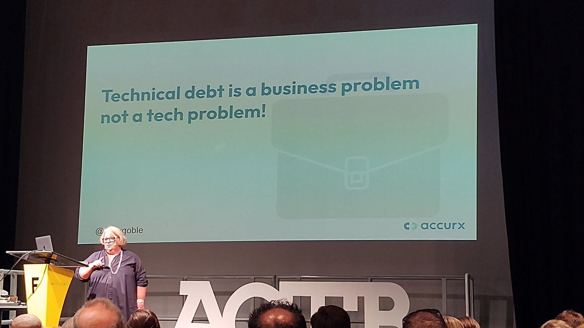 MattAgileCoach's tweet photo. Yes @sallygoble - hitting the nail on the head right there 👍 #AOTB2022 #technicaldebt https://t.co/YNGmIe8pfO
