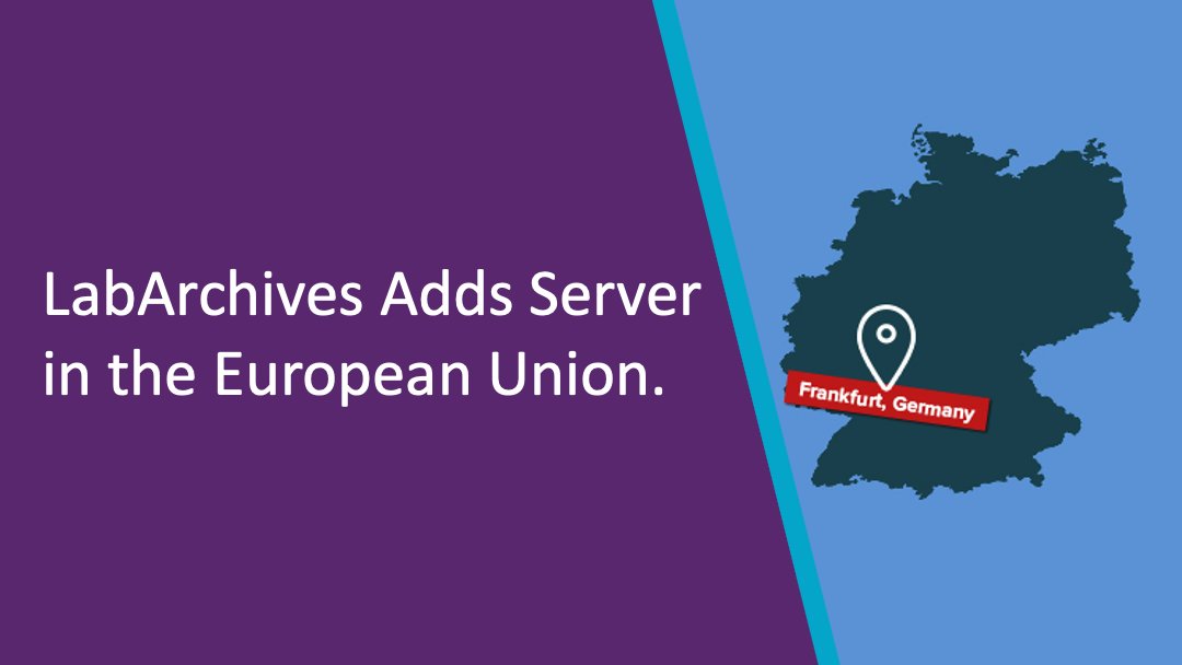 LabArchives expanded our cloud server offering to include an EU-based server in Frankfurt, Germany, with a disaster recovery server in Paris, France. If you are interested in transferring your account, please contact support@labarchives.com.