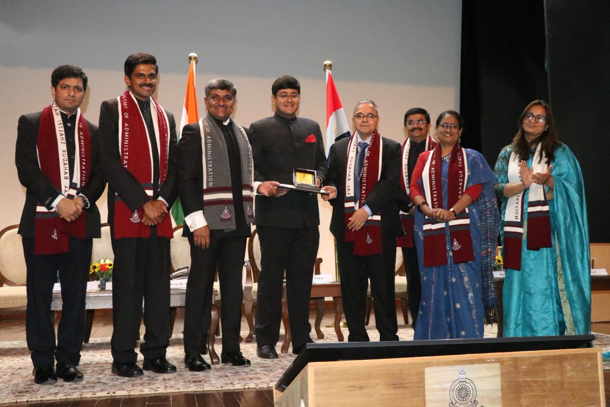 The President of India Gold Medal &amp; Certificate for standing First in the Order of Merit,  for the entire two years training period was awarded to Sh Jatin Kishore IAS OT of 2020 Batch (AGMUT Cadre).

Director &amp; faculty congratulate Sh Jatin Kishore on this remarkable achievement