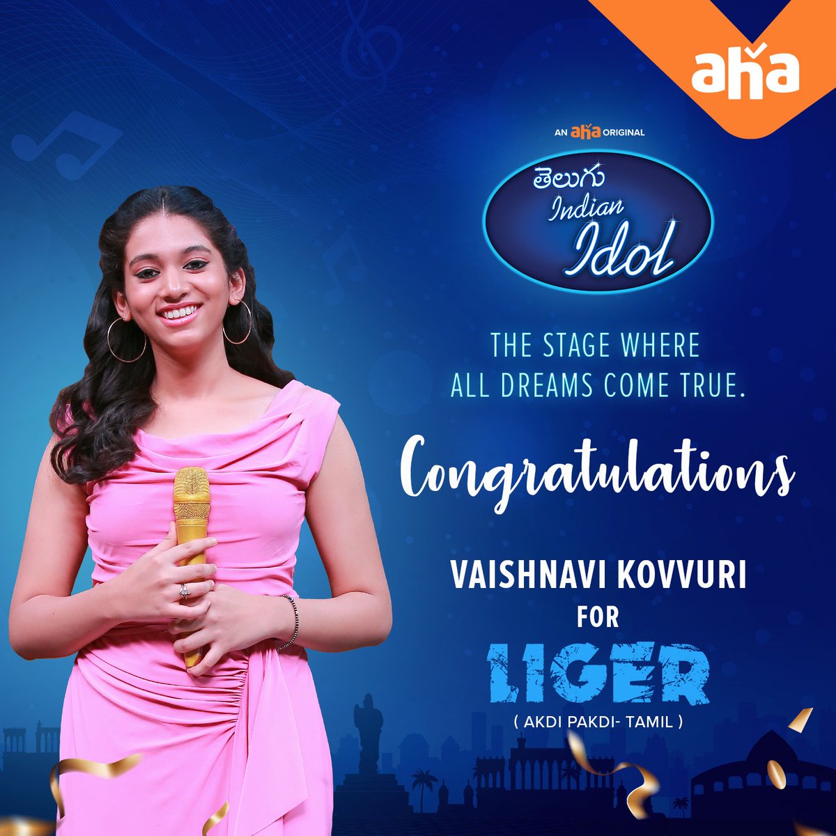 A big congratulations #VaishnaviKovvuri on your achievement🥳
Wishing you all the very best for your song launch.
Keep rocking as you always did on the stage of #TeluguIndianIdol