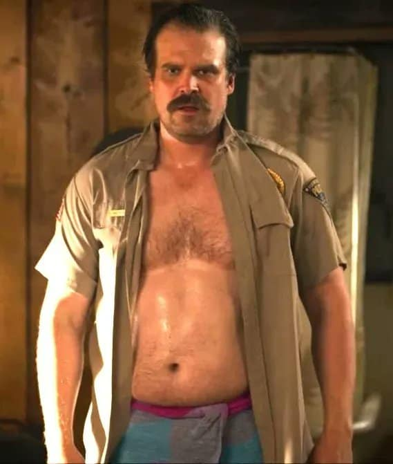 poptime's tweet photo. David Harbour afima que perdeu 36 quilos para interpretar Hopper em #StrangerThings, mas nunca fará isso de novo!

“Perdi cerca de 36 quilos na 4ª temporada – eu tinha cerca de 122 ... Nunca mais vou fazer isso” https://t.co/WbKuPsX6rN