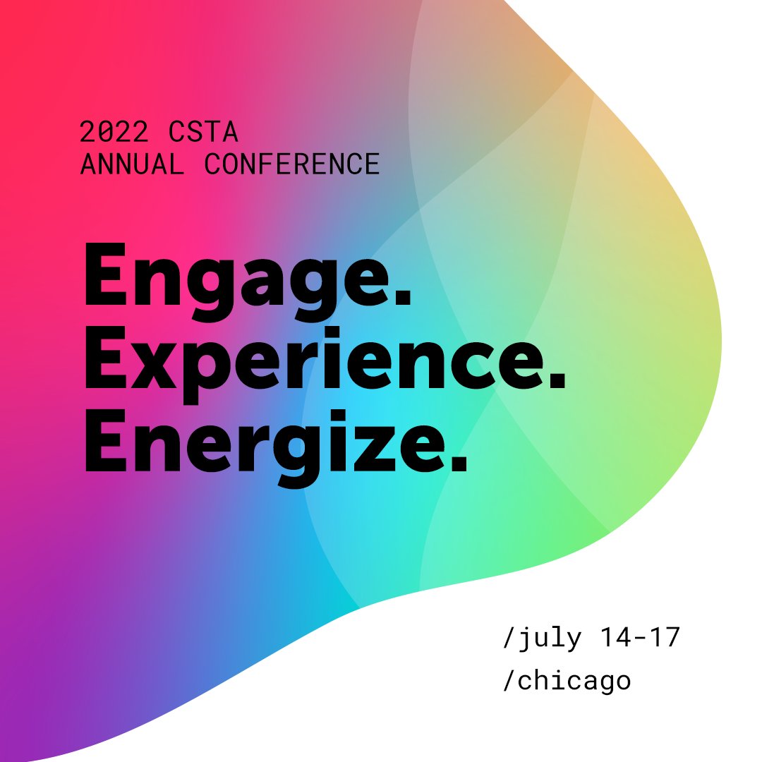 Our favorite things? Working w/ educators, AI, and talking about empowering the next generation. Catch us at @csteachersorg’s #CSTA2022 conference in Chicago. See you there! conference.csteachers.org/event/6f29f862…