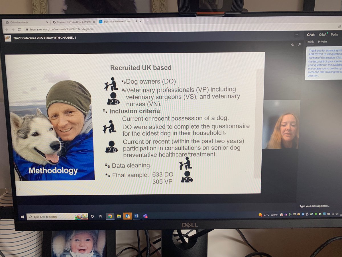 WAGLabLiv's tweet photo. It’s @ISAZOfficial #isaz2022 and @fluffywolfhusky is presenting our findings from @OldAgePets surveys of dog owners and veterinary professionals https://t.co/MEZzAuJTnv