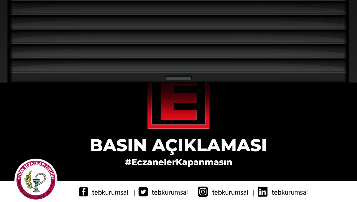 tebkurumsal's tweet photo. BASIN AÇIKLAMASI

TÜRK ECZACILARI BİRLİĞİ VE TÜM BÖLGE ECZACI ODALARI
https://t.co/Rpro8wh2qM https://t.co/I6KakDv1G9
