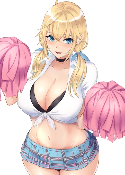 金髪チアちゃんの応援 #オリジナル #金髪 #チアリーダー https://t.co/cgPWbFUH9B 