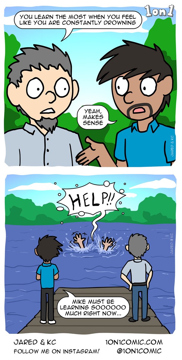 On the more serious side, if you're not sweating you're definitely not pushing yourself. "No pain, no gain" as they say.

#careerGrowth