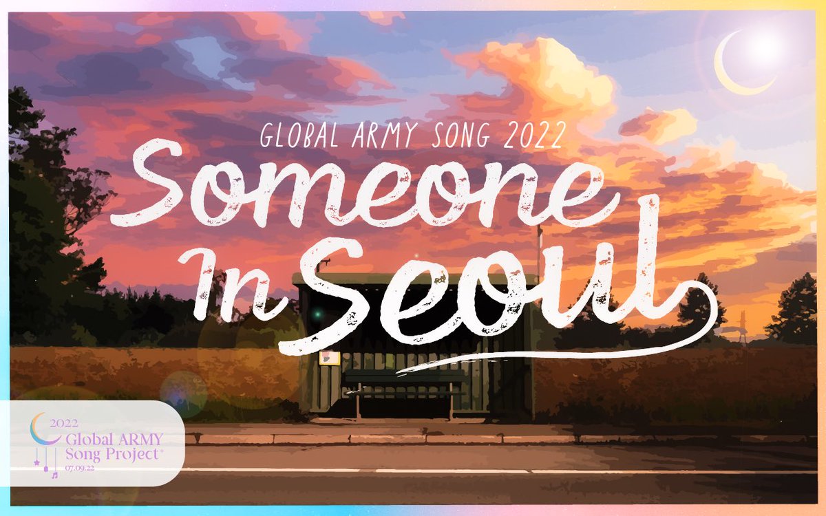 t_gasp_official's tweet photo. [Official Announcement 🎐]

We’re hoping that someday, you hug yourself and say “It’s okay”.
Beginnings, they start when something ends.

We present to @BTS_twt &amp; #BTSARMY the #2022GlobalARMYSong :

“Someone In Seoul”

Watch here: https://t.co/NWulJVZaDx

#SomeoneInSeoul https://t.co/67pqjaFlwU