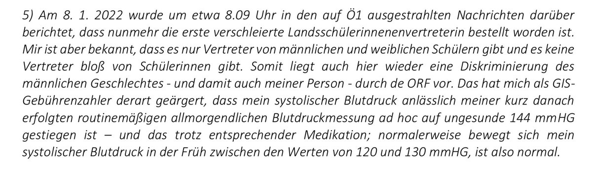 Ein Zuseher fühlt sich falsch informiert, beleidigt und auch gesundheitlich beeinträchtigt, weil im ORF mitunter „gegendert“ wird und hat sich bei der Medienbehörde KommAustria beschwert: derstandard.at/story/20001372…